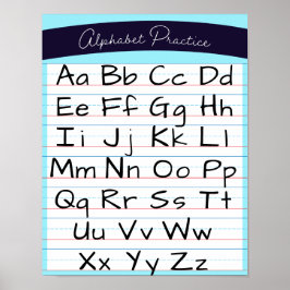Póster Escuela Hogar de Práctica de Escritura Alphabet pa