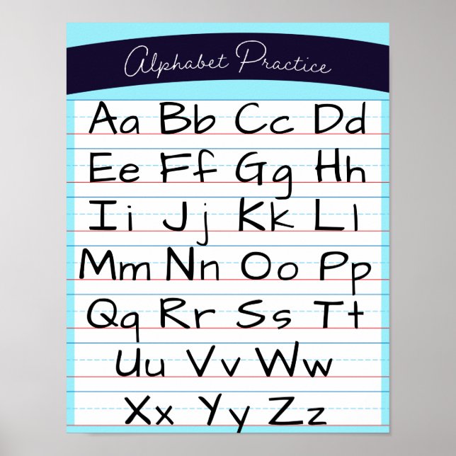Póster Escuela Hogar de Práctica de Escritura Alphabet pa (Frente)