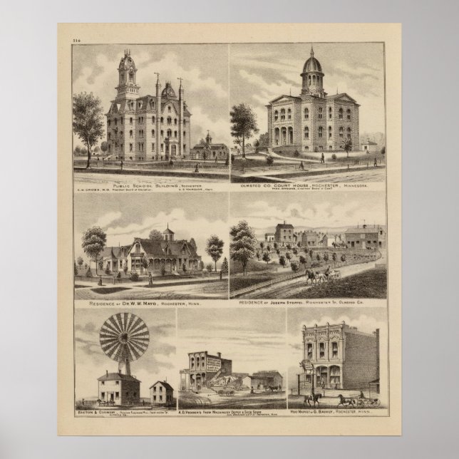 Póster Escuela Pública, Palacio de Justicia, Minnesota (Frente)