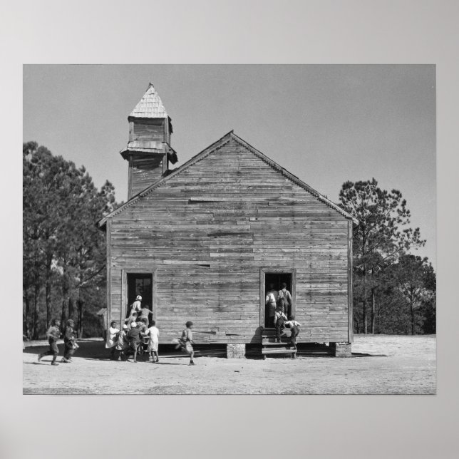 Póster Escuela rural, 1937. Foto antigua (Frente)