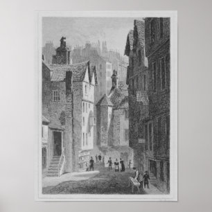 Póster Escuela Secundaria de Wynd, Edimburgo, grabado por