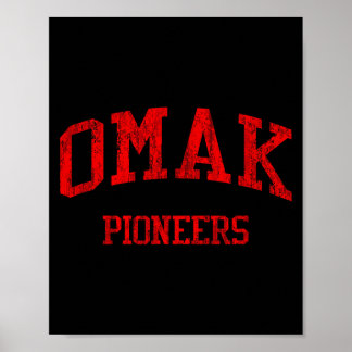Póster Escuela Secundaria Omak Hs Omak Wa Vintage Srts