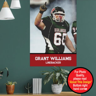 Póster Escuela secundaria personalizada o fútbol universi