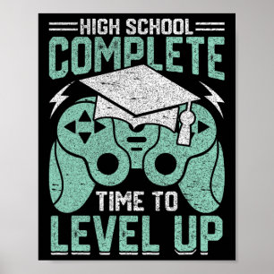 Póster Escuela Tiempo Completo Para Graduar Videojuego