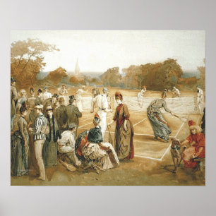 Póster Escuela vieja del tenis SUPERIOR