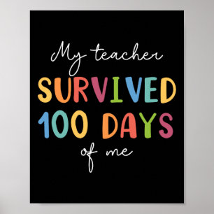 Póster Escuelas divertidas Niños Chicas Regalo 100 Días D