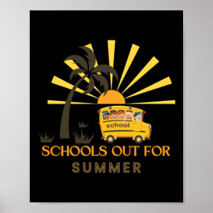 Póster Escuelas fuera en verano - Niños felices