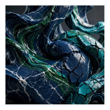 Escultura abstracta de mármol fluido 3D con grieta