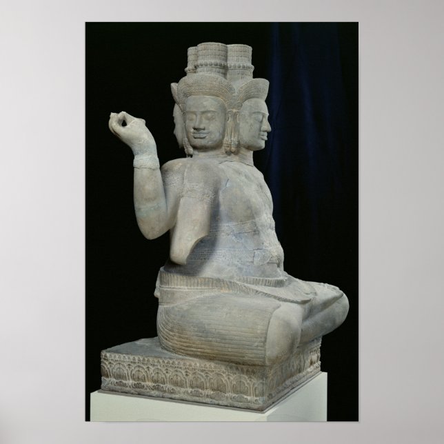 Póster Escultura de Brahma con cuatro caras (Frente)