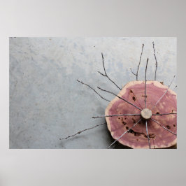Póster Escultura de Eco-Arte Natural del Cedro Rojo Obliq