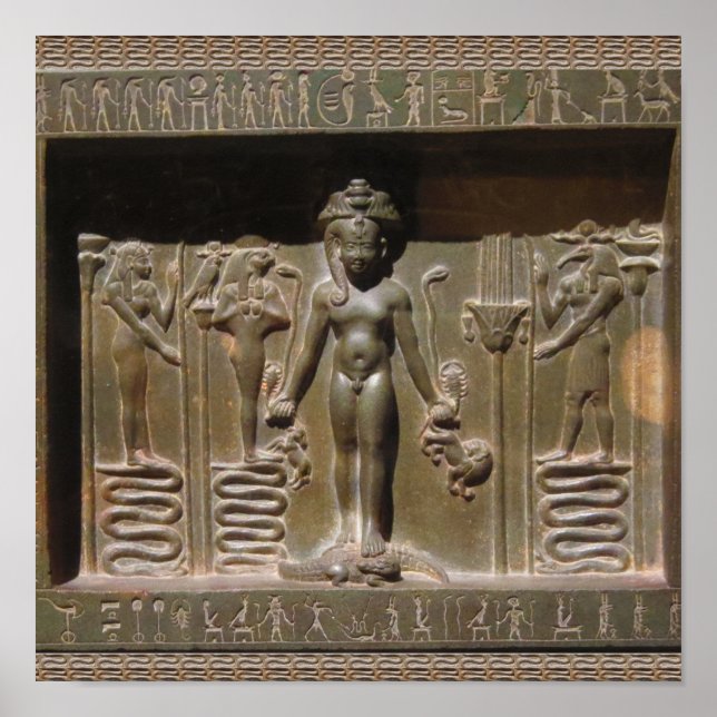 Póster Escultura de estatua egipcia en el Museo de Nueva  (Frente)