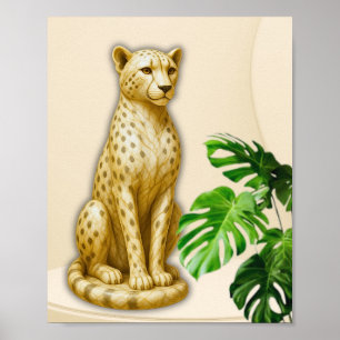 Póster Escultura de guepardo de fauna elegante