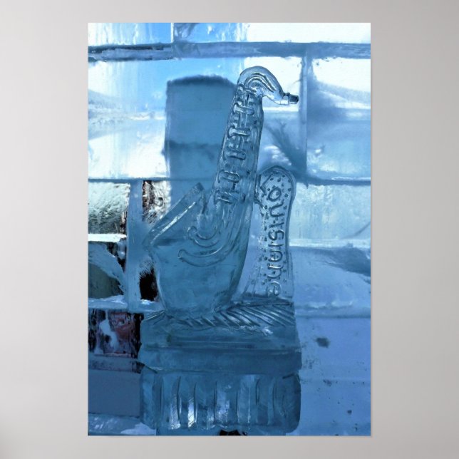 Póster Escultura de hielo saxofón, Quebec, Canadá (Frente)
