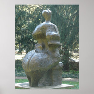 Póster Escultura de Kansas City en el parque Una mujer se