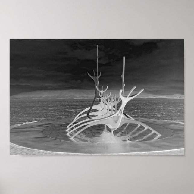 Póster Escultura de la Voyager del Sol, Islandia, reversa (Frente)