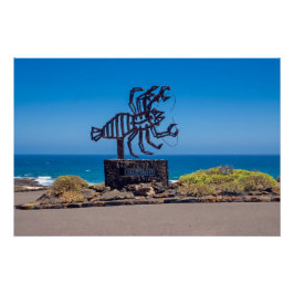 Póster Escultura de Langosta de César Manrique, Jameos de