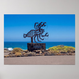 Póster Escultura de Langosta de César Manrique, Jameos de