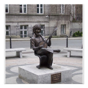 Póster Escultura de Luke Kelly Dubliners, Dublín Irlanda