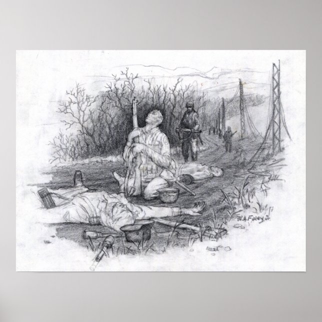 Póster Escultura de mármol blanco (Frente)