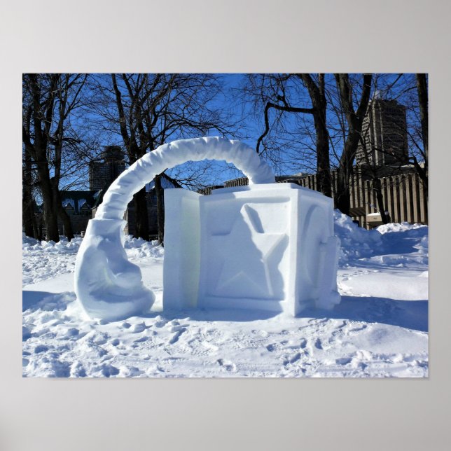 Póster Escultura de nieve, Quebec, Canadá (Frente)