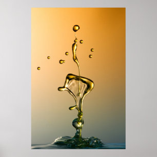 Póster Escultura del agua: Línea de oro poster