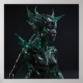 Póster Escultura escultórica 3D de inteligencia artificia