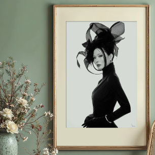 Póster Escultura etérea: retrato monocromo vanguardista