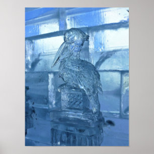 Póster Escultura helada pelicana, Quebec, Canadá