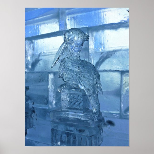 Póster Escultura helada pelicana, Quebec, Canadá (Frente)