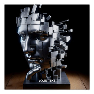 Póster Escultura Metalizado Fantasy Cute Face