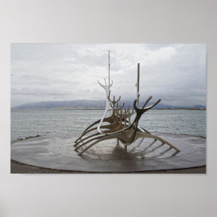 Póster Escultura Sun Voyager, Reykjavik, Islandia