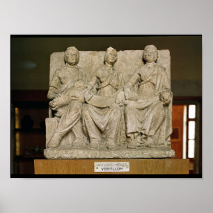 Póster Escultura votiva de una deidad triple de la madre