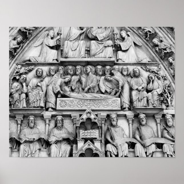 Póster Esculturas históricas cristianas Notre Dame Paris (Frente)