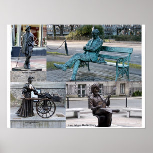 Póster Esculturas y estatuas en Dublín Irlanda