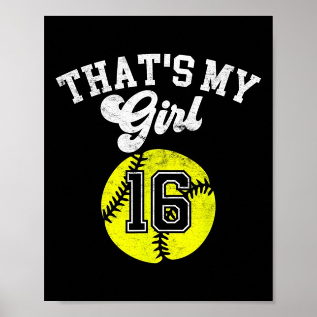 Póster Ese 39 mi Chica de Softball 16 anima a mamá papá S (Frente)
