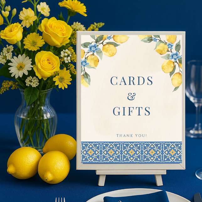 Póster Ese es el Poster de Rótulo de tarjetas de limón y  (That's Amore Lemon Cards Gifts Sign Poster)