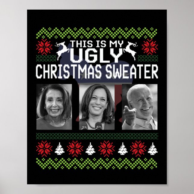 Póster Ese es el suéter Navidad feo Joe Biden Harris (Frente)