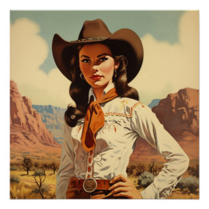 Póster Esencia de la Cowgirl: Susurros salvajes del oeste