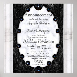 Póster Esferas opulentas de mármol blanco y negro