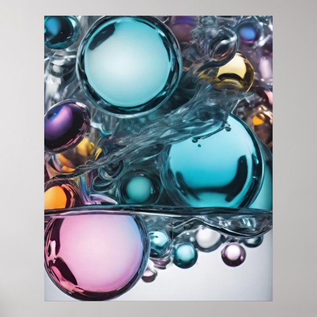 Póster Esferas reflectantes entrelazadas (Frente)