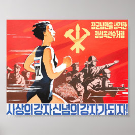 Póster Esforzarse por ser como Jong Song Ok, un atleta de