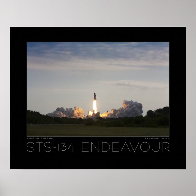 Póster Esfuerzo del transbordador espacial STS-134 (Frente)
