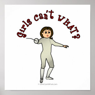 Póster Esgrima de mujer ligera