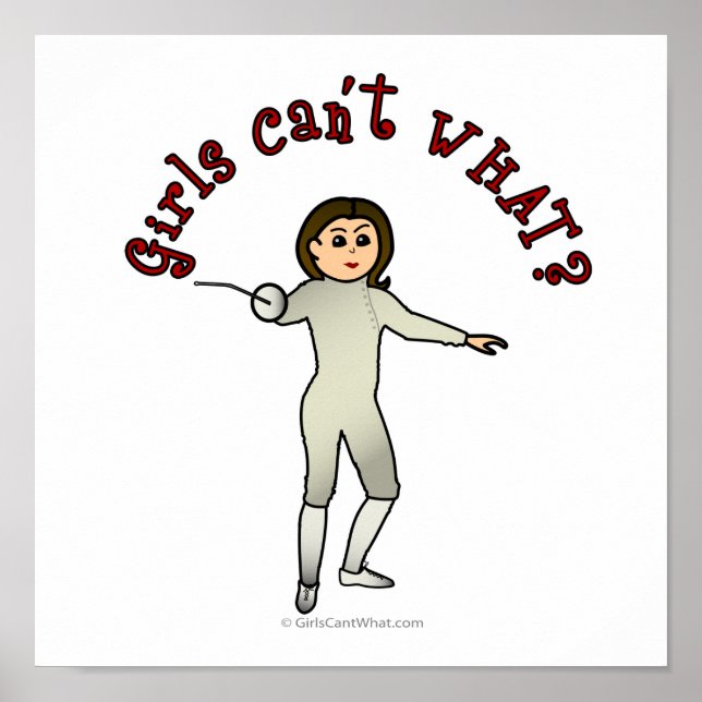 Póster Esgrima de mujer ligera (Frente)