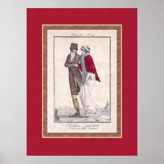 Póster Esgrima romántica de hielo vintage (Frente)