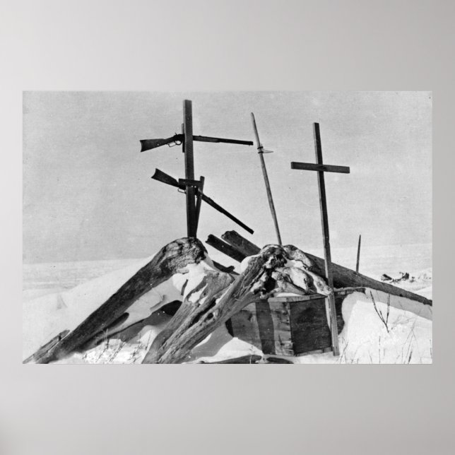 Póster Eskimo Grave in Alaska Photograph (Frente)