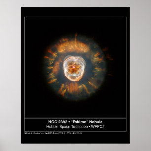 Póster Eskimo Nebula 2392 Telescopio Hubble