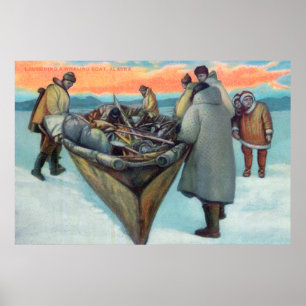 Póster Eskimos Launching Whaling Boat