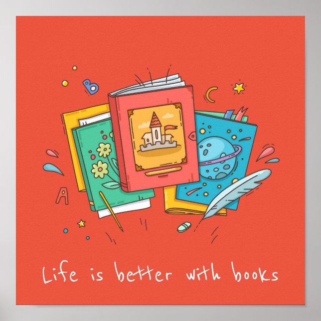 Póster Eslogan en el salón de clases o en la biblioteca d (Frente)