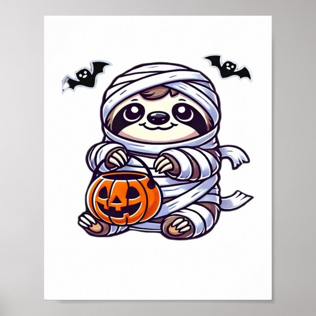 Póster Eslogan Halloween Mamis Niños Mujeres Hombres Clás (Frente)